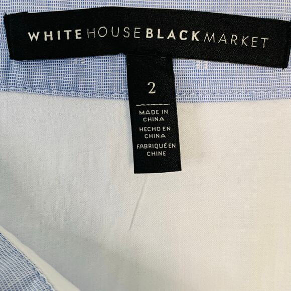 WHBM Blue Cotton A-Line Skirt with Eyelet Size 2 - Picture 7 of 7